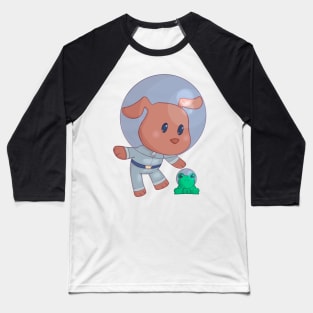 Adorable Space Puppy and Frog Baseball T-Shirt